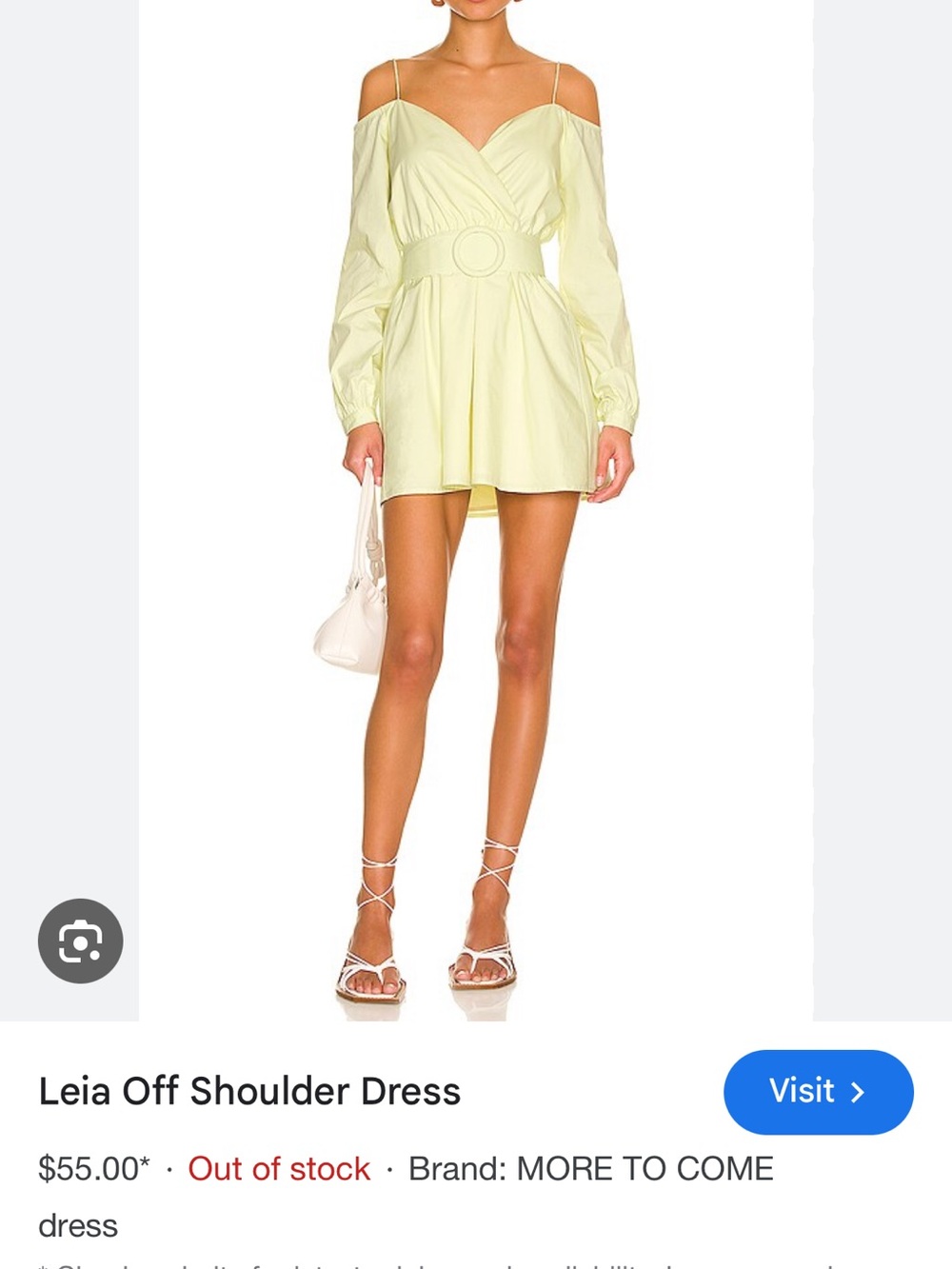 Leia Off-Shoulder Mini Dress in Light Yellow